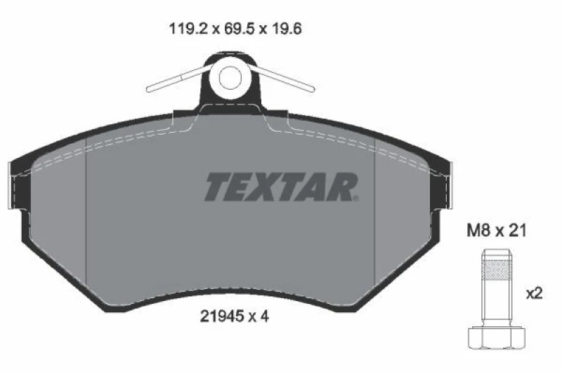 Image of Brake pad set TEXTAR 2194503