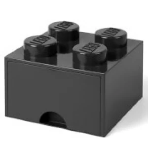 image of LEGO Storage 4 Knob Brick - 1 Drawer Black