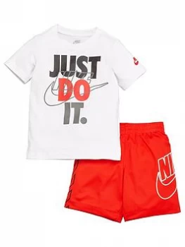 Nike Sportswear Younger Boys JDI Shorts Set - White Red, White/Red, Size 5-6 Years