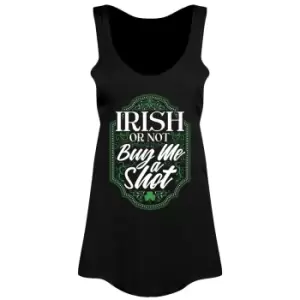 Image of Grindstore Womens/Ladies Irish Or Not Buy Me A Shot St Patricks Day Vest Top (L) (Black)