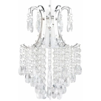 image of Minisun - Pendant Shade Chandelier Easy Fit Acrylic Jewel Droplet Ceiling - No Bulb