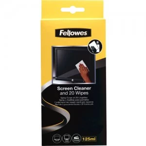 Image of Fellowes Screen Cleaning Solution and Wipes
