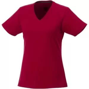 Elevate Womens/Ladies Amery Short Sleeve Cool Fit V-Neck T Shirt (XS) (Red)