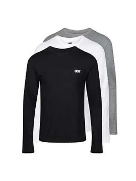 image of DKNY 3 Pack Long Sleeve Warrior T-Shirt Mens - Size M