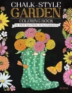 Image of chalk style garden coloring book color with all types of markers gel pens a