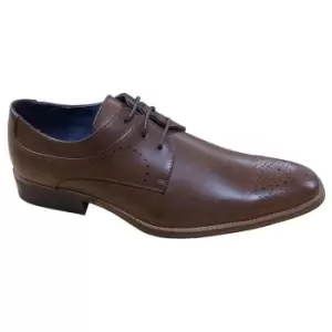 Image of Goor Mens 3 Eye Pig Leather Gibson Brogue (6 UK) (Brown)
