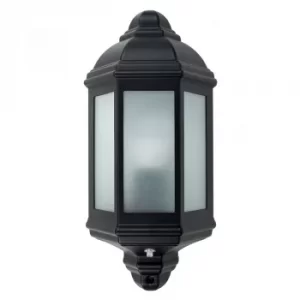 Image of Wiltshire IP44 Wall Lantern with Dusk 'til Dawn Sensor in Black.