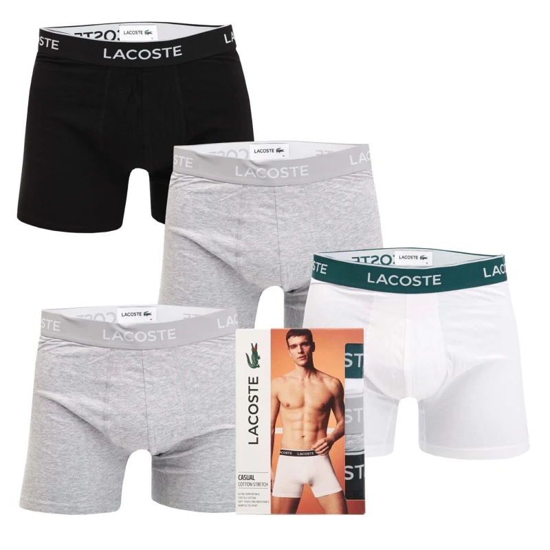 Image of Lacoste 3 Pack of Strtech Cotton Boxer Briefs Multi Colour male XS