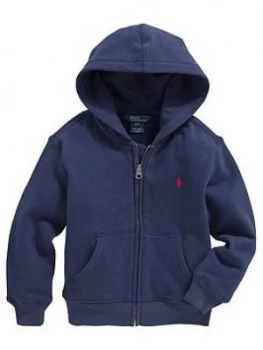 Image of Ralph Lauren Boys Classic Zip Through Hoodie - Navy, Size Age: 8 Years