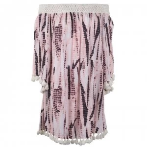 Image of Watercult Batik Bardot Dress - 984 Pink SAND
