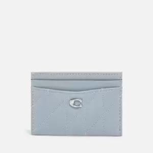 Coach Essential Quilted Pillow Leather Card Case - Grey Blue