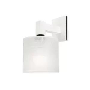 Sofia Wall Lamp With Shade With Fabric Shade, White, 1x E27