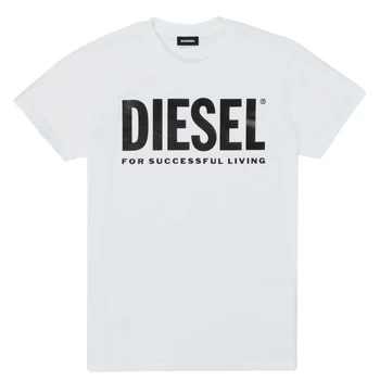 image of Diesel TJUSTLOGO boys's Childrens T shirt in White - Sizes 8 years,12 years,14 years,16 years