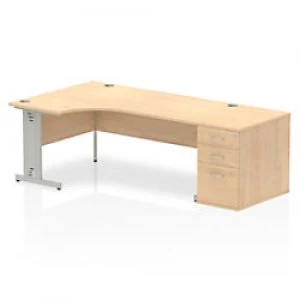 Image of Impulse 1800 Left Hand Wire Managed Workstation 800 Pedestal Bundle Maple