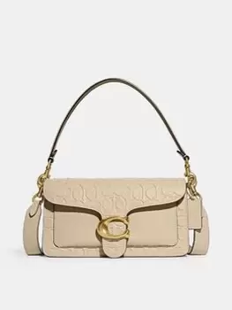 Image of Coach Signature Leather Tabby Shoulder Bag 26 - Ivory
