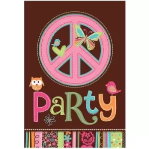 Image of Folded Hippie Chick Invitations (Pack Of 8)
