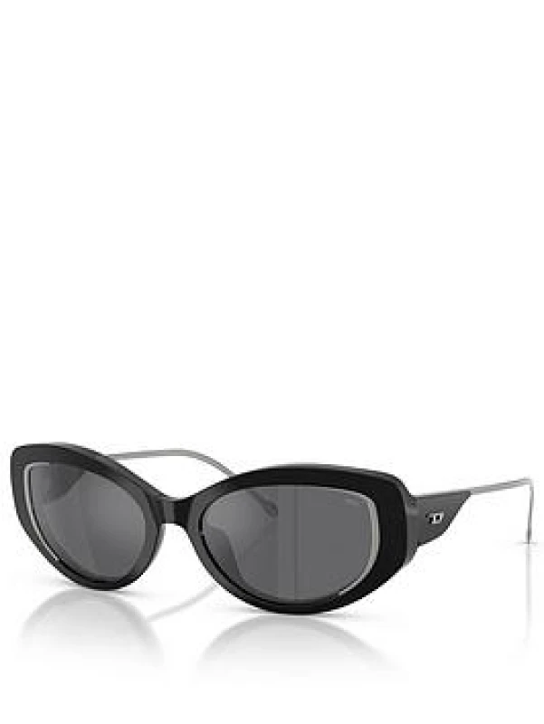 Image of Diesel 0Dl2001Mu Oval Sunglasses - Black WKA19 Female