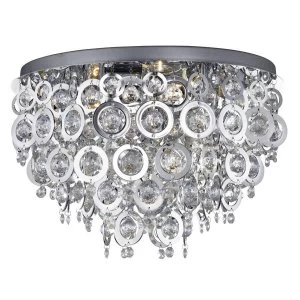 image of 5 Light Flush Ceiling Light Chrome, E14