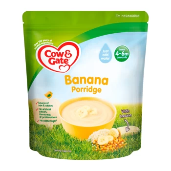 Image of Cow & Gate Banana Porridge Baby Cereal 4-6+ Months 125g