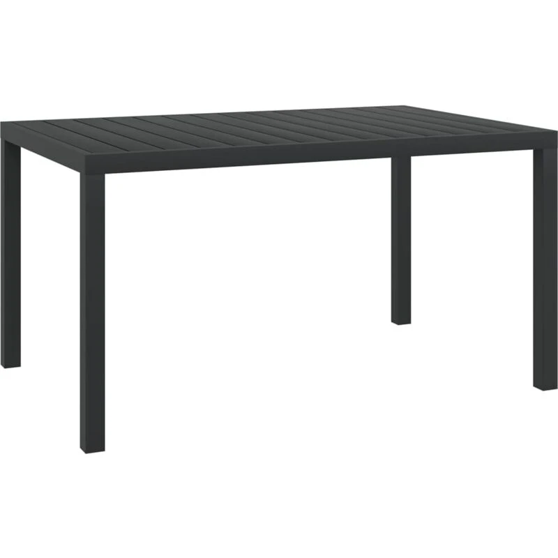 Image of vidaXL Garden Dining Table WPC Aluminium 150x90x74cm Black Outdoor Furniture