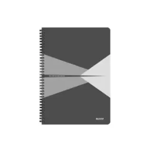 image of Office Notebook A4 Ruled, Wirebound with Cardboard Cover 90 Sheets. Grey - Outer Carton of 5