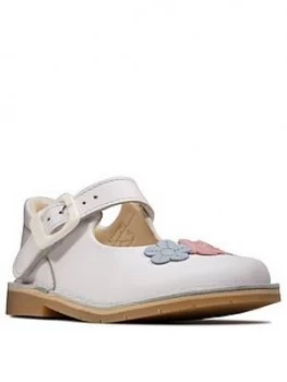 Image of Clarks Toddler Girl Comet Gem Shoes - White