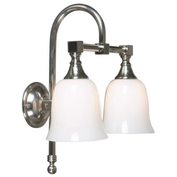 Linea Verdace Lighting - Linea Verdace Classic 2 Light Bathroom Wall Light Satin Nickel IP44