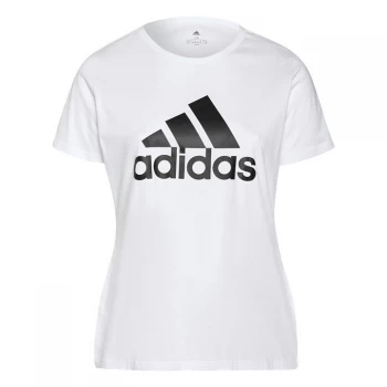 Image of adidas Essentials Logo T-Shirt (Plus Size) Womens - White / Black