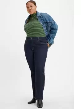 image of 724 High Rise Straight Jeans (Plus Size) - Blue