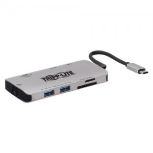 Image of Tripp Lite USB C Dock 4K HDMI USB 3.2 Gen 1 USB A Hub GbE Memory Card