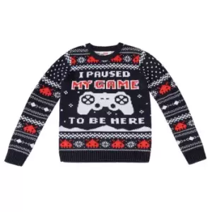 Image of Star Christmas Knit Jumper Junior Boys - Blue