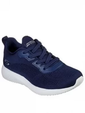 image of Skechers Bobs Squad Tough Talk Trainers, Navy, Size 3, Women