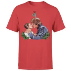 Image of Star Wars Christmas Mistletoe Kiss Red T-Shirt - L - Red