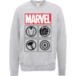 Image of Marvel Avengers Assemble Icons Pullover Sweatshirt - Grey - XL