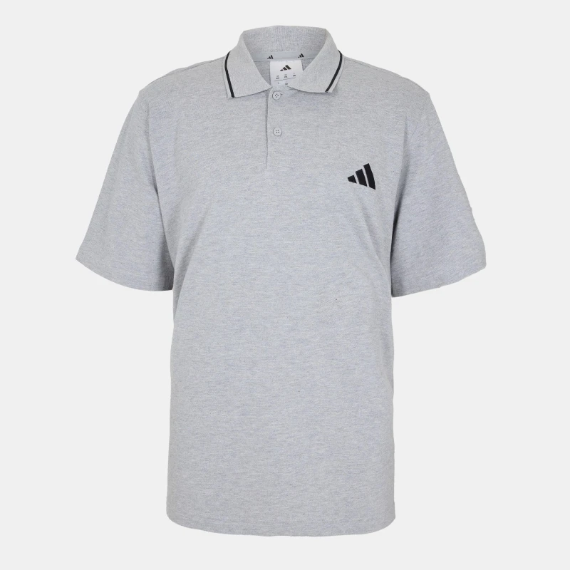 Image of adidas Essentials Mens Cotton 3-Stripes Polo Shirt Glow Blue male XL