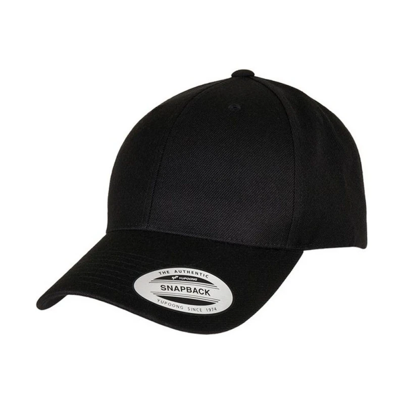 Image of Flexfit Mens Premium Snapback Cap in Black Male One Size