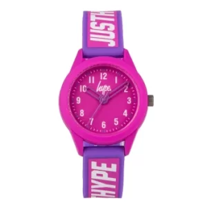 image of Hype Kids Pink Watch with White Just Hype Strap