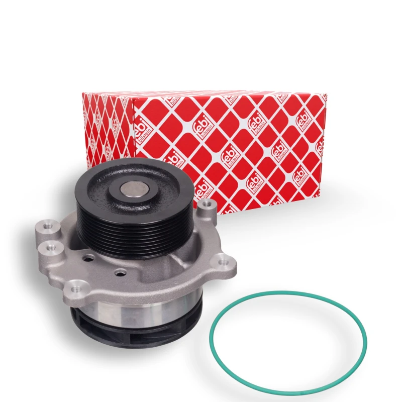 Image of FEBI BILSTEIN 31737 Water pump Aluminium, with belt pulley, with gaskets/seals Aluminium Water Pump (1260)