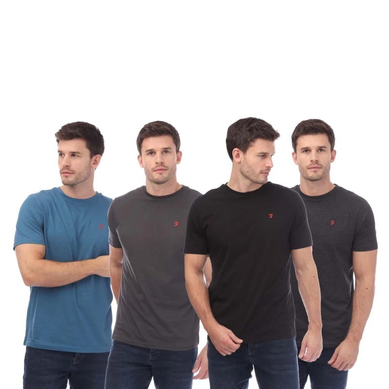 Image of Farah Ryman 3 Pack Lounge T-Shirts - Blue Blue S