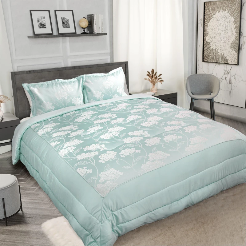 Image of Emma Barclay Blossom Bedspread with 2 Matching Pillow Shams Duck BLSBEDDUC