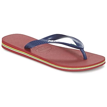 image of Havaianas BRASIL LOGO womens Flip flops / Sandals (Shoes) in Blue - Sizes 9 / 10,11 / 12,3 / 4,5,6 / 7,8,1 / 2,13,5,8,3 / 4,6 / 7,9 / 10,11 / 12