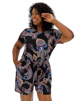 image of Junarose Printed Tie Waist Playsuit