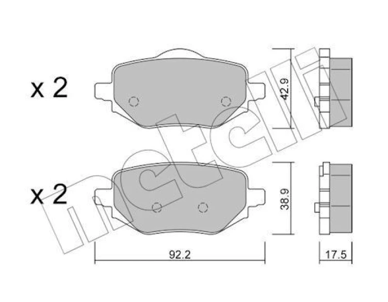 Image of METELLI Brake pad set METELLI 22-1323-0