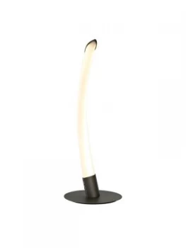 Image of 1 Light Table Lamp, 10W LED, 3000K, 750lm, Titanium, Frosted Acrylic