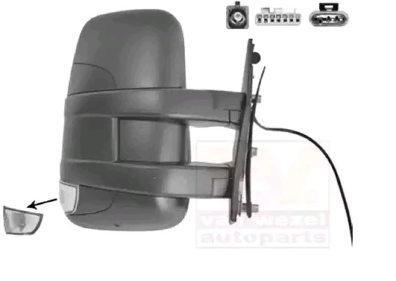 Image of VAN WEZEL 2816808 Wing mirror * HAGUS * Right, with aerial Outside Mirror (50)