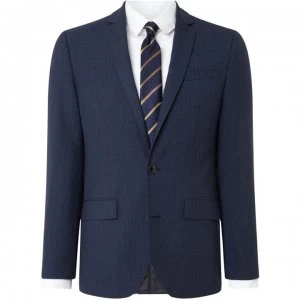 Image of Kenneth Cole Waldorf Slim Fit Micro Grid Check Suit Jacket - Navy