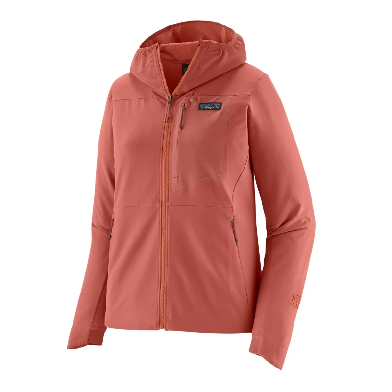 Image of Womens zip-up hoodie fleece Patagonia R1 CrossStrata Rouge Female XL