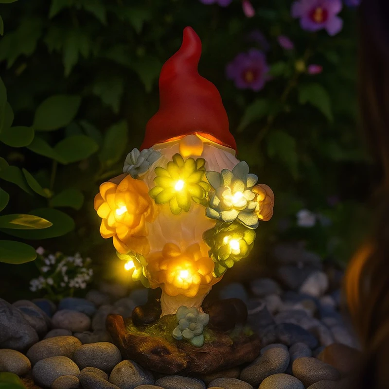 Image of ILFD Group Ltd Solar Gonk Garden Ornament 22Cm / 8.5" - Pack Of 6