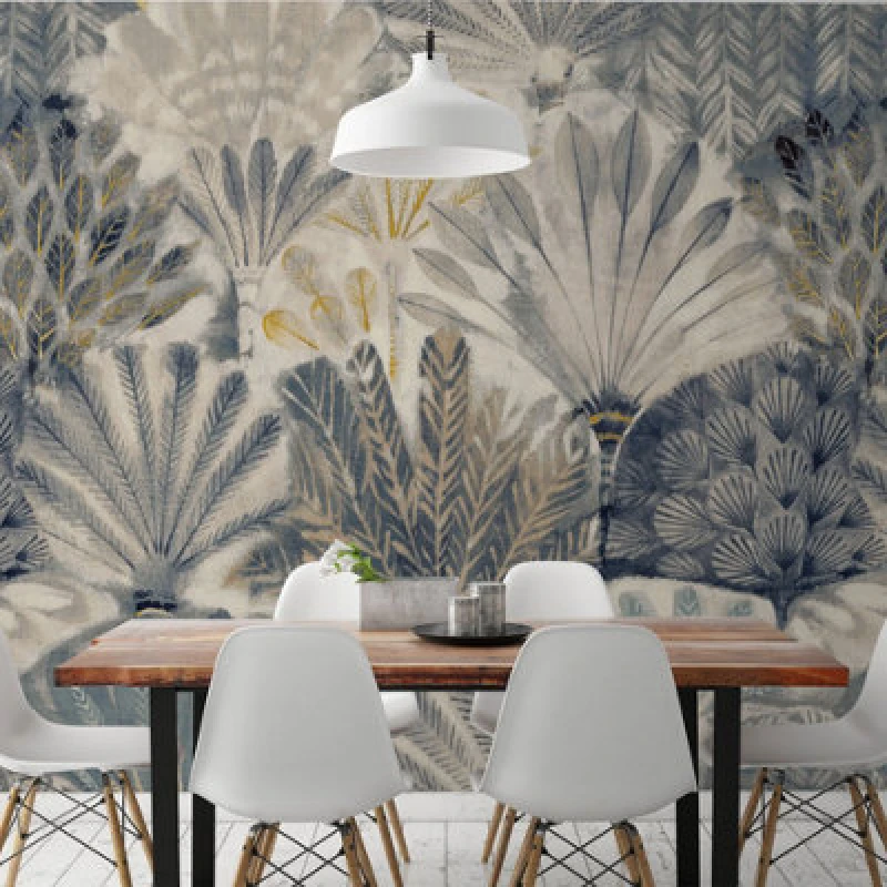 Image of Grandeco Painted Digital Feather 7 Panel Mural 3.71 X 2.8M