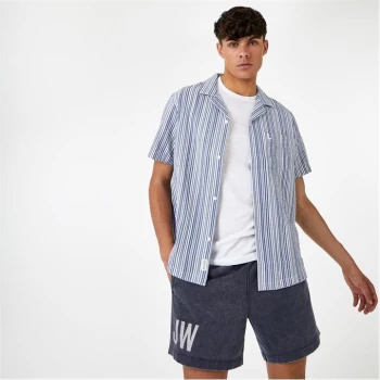 image of Jack Wills Upshire Resort Stripe Revere Shirt - Blue Stripe